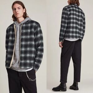 Allsaints Canoose Jacket Wool Blend Sherpa Shaket Men’s Size Medium